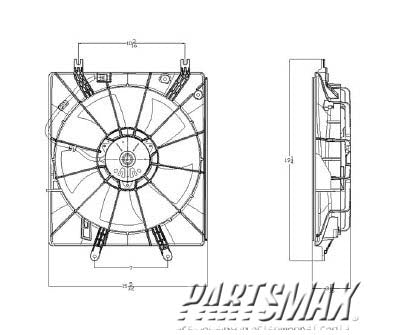 2880 | 2007-2008 ACURA TL Radiator cooling fan assy Motor/Blade/Shroud Assy; see notes | AC3115113|19015RDAA01-PFM