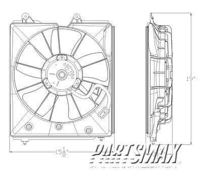 3115 | 2009-2010 ACURA TL Radiator cooling fan assy 3.5L; Motor/Blade/Shroud Assy; see notes | AC3115114|19030R70A01-PFM