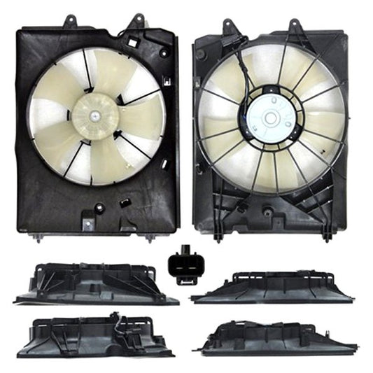 2880 | 2010-2013 ACURA MDX Radiator cooling fan assy LH; Motor/Blade/Shroud Assy; see notes | AC3115119|19015RYEA01-PFM