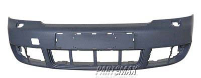 1000 | 2003-2005 AUDI A4 Front bumper cover Sedan/Wagon; From 3-03; w/o Parking Aid; prime | AU1000131|8E0807103TGRU