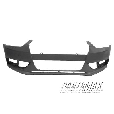 250 | 2013-2016 AUDI A4 Front bumper cover w/o S-Line Pkg; w/o Headlamp Washer; w/o Warning system; prime | AU1000190|8K0807065AGRU