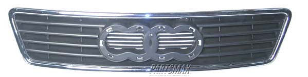 1200 | 1998-2001 AUDI A6 Grille assy w/V6 engine; bright & black | AU1200108|4B0853651A3FZ