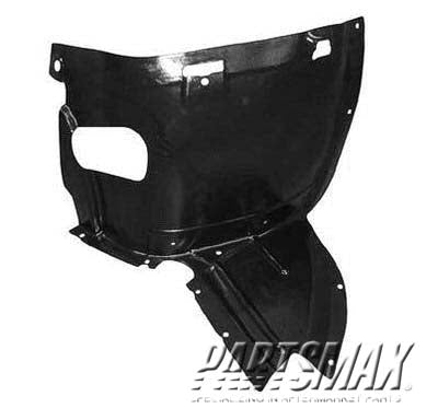 1250 | 2006-2008 AUDI A3 LT Front fender splash shield plastic liner; Front | AU1250101|8P0821191C