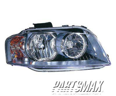 2502 | 2006-2008 AUDI A3 LT Headlamp assy composite w/halogen | AU2502134|8P0941003H