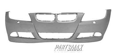 1000 | 2006-2006 BMW 325i Front bumper cover E90|E91; Sedan/Wagon; w/o pk distance control; w/headlamp washer; prime | BM1000179|51117170052