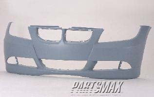 1000 | 2006-2006 BMW 330i Front bumper cover E90|E91; Sedan/Wagon; w/o pk distance control; w/o headlamp washer; prime | BM1000180|51117140859