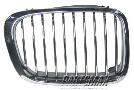 1200 | 2001-2001 BMW 325i Grille assy 4dr sedan; hood mounted; right; bright | BM1200121|51138208490