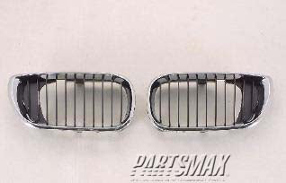 1200 | 2002-2005 BMW 330i Grille assy 4dr sedan; hood mounted; left side; black | BM1200126|51137030545