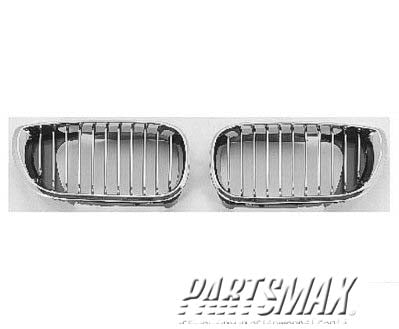 1200 | 2002-2005 BMW 330i Grille assy 4dr sedan; hood mounted; left side; bright | BM1200128|51137042961