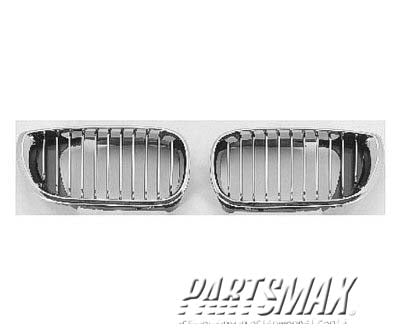 1200 | 2002-2005 BMW 325i Grille assy 4dr sedan/4dr wagon; hood mounted; right side; bright | BM1200129|51137042962