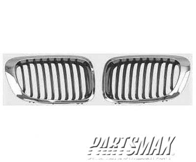 1200 | 2001-2003 BMW 330Ci Grille assy 2dr coupe/convert; hood mounted; left side; bright; to 3/03 | BM1200134|51138208685