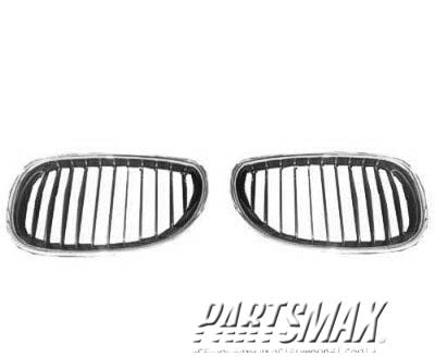 1200 | 2006-2007 BMW 525xi Grille assy E60; Sedan; LH; From 9-05; Chrome/Chrome | BM1200140|51137065701
