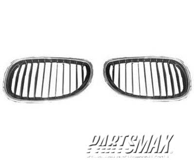 1200 | 2008-2008 BMW 528xi Grille assy E60; Sedan; RH; Chrome/Chrome | BM1200141|51137065702