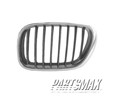 1200 | 2000-2003 BMW X5 Grille assy bright & black ABS plastic; left side | BM1200152|51138402645