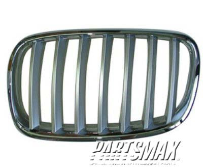 1200 | 2007-2009 BMW X5 Grille assy E70; 3.5d|4.8i; LH; Chrome-Silver | BM1200182|51137185223