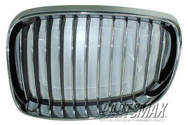 1200 | 2008-2013 BMW 135i Grille assy E82|E88; Coupe/Conv; LH; Chrome; Type 2 | BM1200228|51137179655