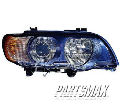 2518 | 2000-2003 BMW X5 LT Headlamp lens/housing xenon; w/white turn signals | BM2518109|63126930239