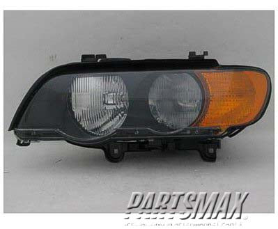 2518 | 2000-2003 BMW X5 LT Headlamp lens/housing halogen; w/amber turn signals | BM2518111|63126930209