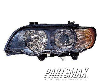 1172 | 2000-2003 BMW X5 RT Headlamp lens/housing xenon; w/white turn signals | BM2519109|63126930240