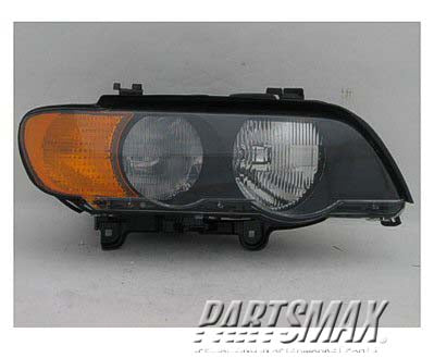 1172 | 2000-2003 BMW X5 RT Headlamp lens/housing halogen; w/amber turn signals | BM2519111|63126930210