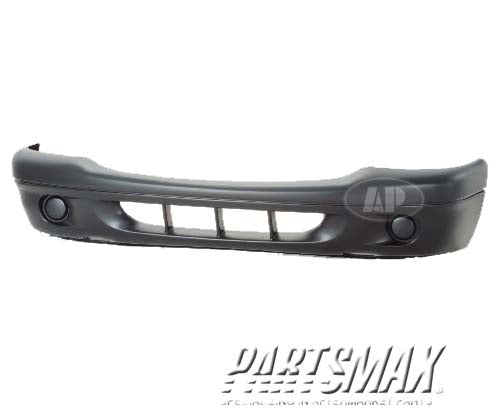 1000 | 2001-2001 DODGE DAKOTA Front bumper cover w/one piece bumper; w/o fog lamps; smooth finish; black - paint to match | CH1000310|5GX85DX8AA