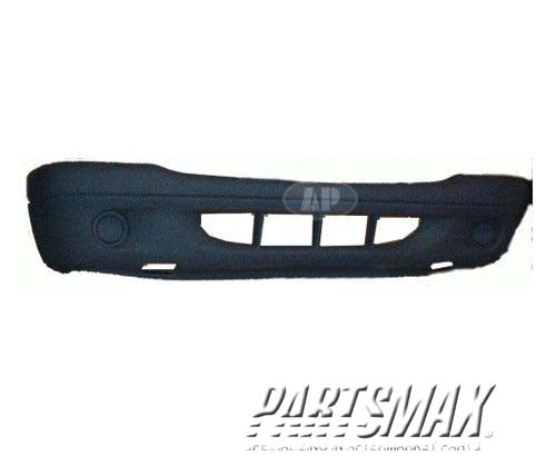 1000 | 2002-2004 DODGE DAKOTA Front bumper cover w/one piece bumper; w/o fog lamps; black | CH1000392|5073022AB