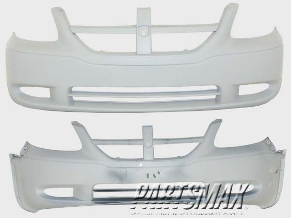 1000 | 2005-2007 DODGE CARAVAN Front bumper cover SE; From 5-04; prime | CH1000449|1AK392S2AA