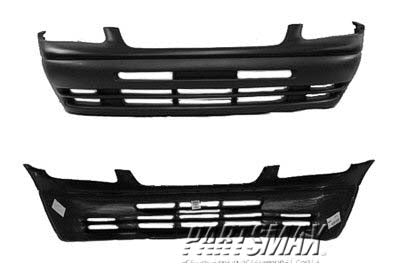 1000 | 1996-2000 PLYMOUTH VOYAGER Front bumper cover green bottom; textured; primed top | CH1000819|4883849AA