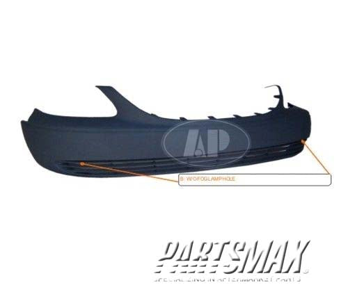 1000 | 2001-2004 CHRYSLER TOWN & COUNTRY Front bumper cover LX/EX/EL; matte-black | CH1000858|CH1000858