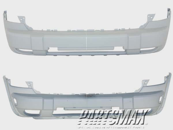 1000 | 2006-2007 JEEP LIBERTY Front bumper cover w/tow hooks; prime | CH1000868|5JG93TZZAD