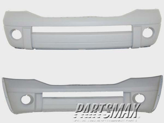 1000 | 2006-2009 DODGE RAM 1500 Front bumper cover R1500 MEGA CAB; w/o chrome; w/o bright insert; prime | CH1000873|68001349AA