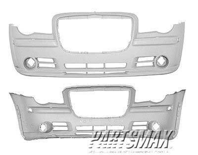 1000 | 2007-2010 CHRYSLER 300 Front bumper cover 6.1L; w/Headlamp Washer; prime | CH1000882|5030576AB