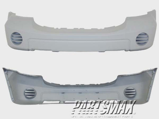 1000 | 2007-2009 DODGE DURANGO Front bumper cover w/tow hooks; gray | CH1000898|1FJ901D7AC