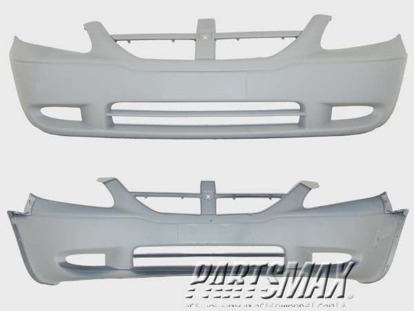 1000 | 2007-2009 DODGE DURANGO Front bumper cover w/o tow hooks; gray | CH1000899|1FJ911D7AC