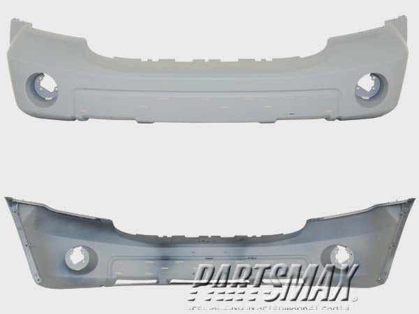 1000 | 2007-2009 DODGE DURANGO Front bumper cover w/bright insert; w/tow hooks; prime | CH1000904|68002900AC