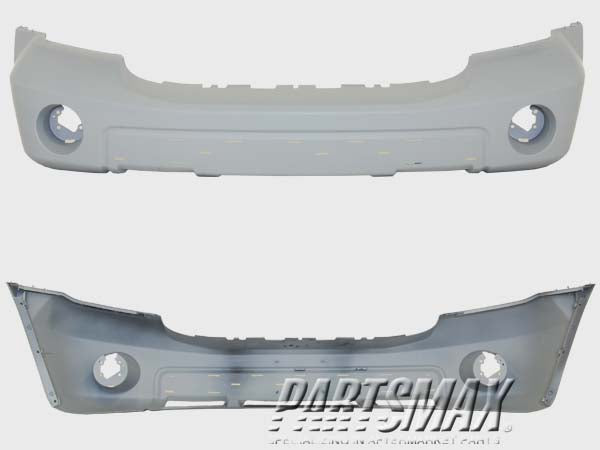 1000 | 2009-2009 DODGE DURANGO Front bumper cover w/Chrome Insert; w/Tow Hooks; prime | CH1000904|68002900AC