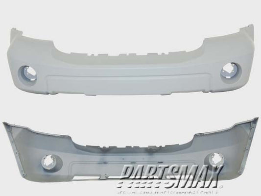 1000 | 2007-2009 DODGE DURANGO Front bumper cover w/tow hooks; w/o bright insert; prime | CH1000909|68002912AC