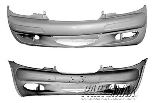1000 | 2003-2005 CHRYSLER PT CRUISER Front bumper cover code MLT; w/bright trim | CH1000934|5093641AB