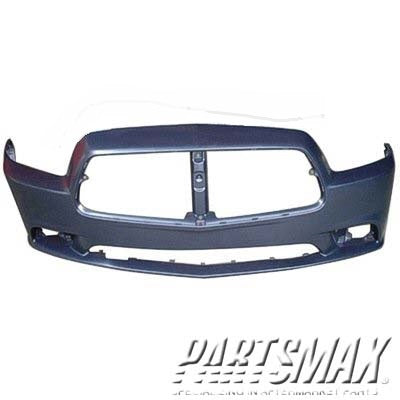 1000 | 2011-2014 DODGE CHARGER Front bumper cover w/o Adaptive Cruise Control; prime | CH1000992|68092596AA