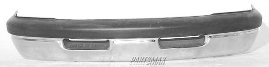1002 | 1994-1994 DODGE B350 Front bumper face bar w/top pad holes; bright | CH1002255|55076752
