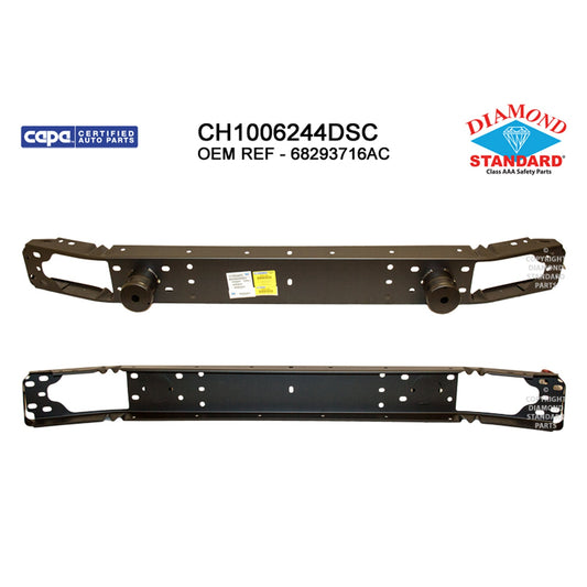 1006 | 2020-2021 JEEP GLADIATOR Front bumper reinforcement RUBICON|LAUNCH EDITION|OVERLAND; Code MBA; Painted Bumper | CH1006244|68293716AC
