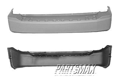 1100 | 2008-2012 JEEP LIBERTY Rear bumper cover w/o Park Sensor; w/o Trailer Hitch; prime | CH1100913|57010132AC