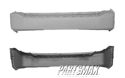 1100 | 2008-2012 JEEP LIBERTY Rear bumper cover w/o Park Sensor; w/Trailer Hitch; prime | CH1100914|68033609AC