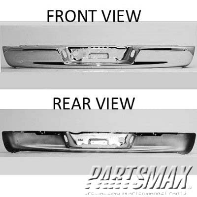 1102 | 2002-2009 DODGE RAM 1500 Rear bumper face bar new design; step bumper; bright; includes pad & bumper support; w/o bracket | CH1102351|55077107AN