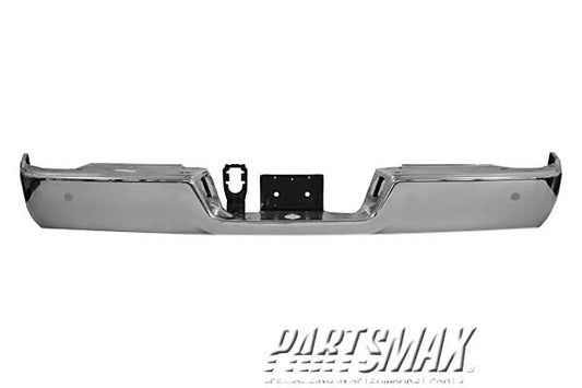 1102 | 2011-2012 RAM 1500 Rear bumper face bar w/Dual Exhaust; w/o Parking Sensor; Chrome | CH1102366|68049740AB