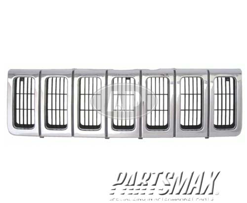 1200 | 1996-1998 JEEP GRAND CHEROKEE Grille assy Grand Cherokee; bright & black & silver | CH1200192|55055059