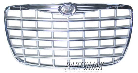 1200 | 2005-2009 CHRYSLER 300 Grille assy w/5.7L or 6.1L engine; chrome outer & silver/chrome inner | CH1200276|4805928AC