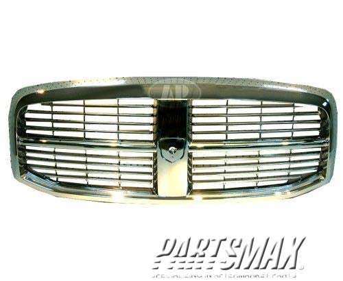 1200 | 2006-2009 DODGE RAM 1500 Grille assy R1500 MEGA CAB; Chrome | CH1200281|55077778AF