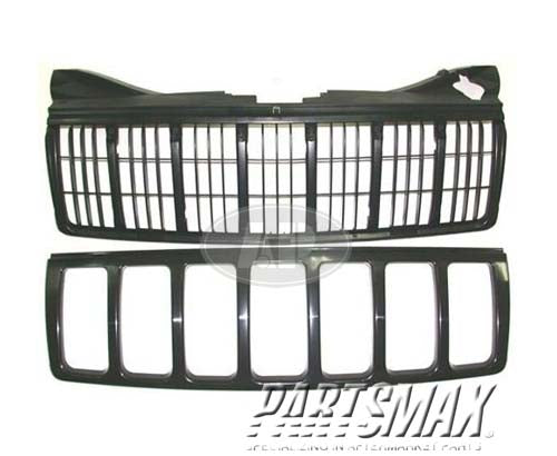 1200 | 2005-2007 JEEP GRAND CHEROKEE Grille assy GRAND CHEROKEE; 2pc Frame & Insert; PTM | CH1200283|5JF94ZZZAE