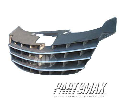 860 | 2007-2010 CHRYSLER SEBRING Grille assy Sedan/Convertible; Slv-Blk w/Chr Mldg | CH1200315|1CM541S9AC
